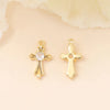 1 Piece 8 * 15mm Copper Zircon 18K Gold Plated White Gold Plated Cross Polished Pendant