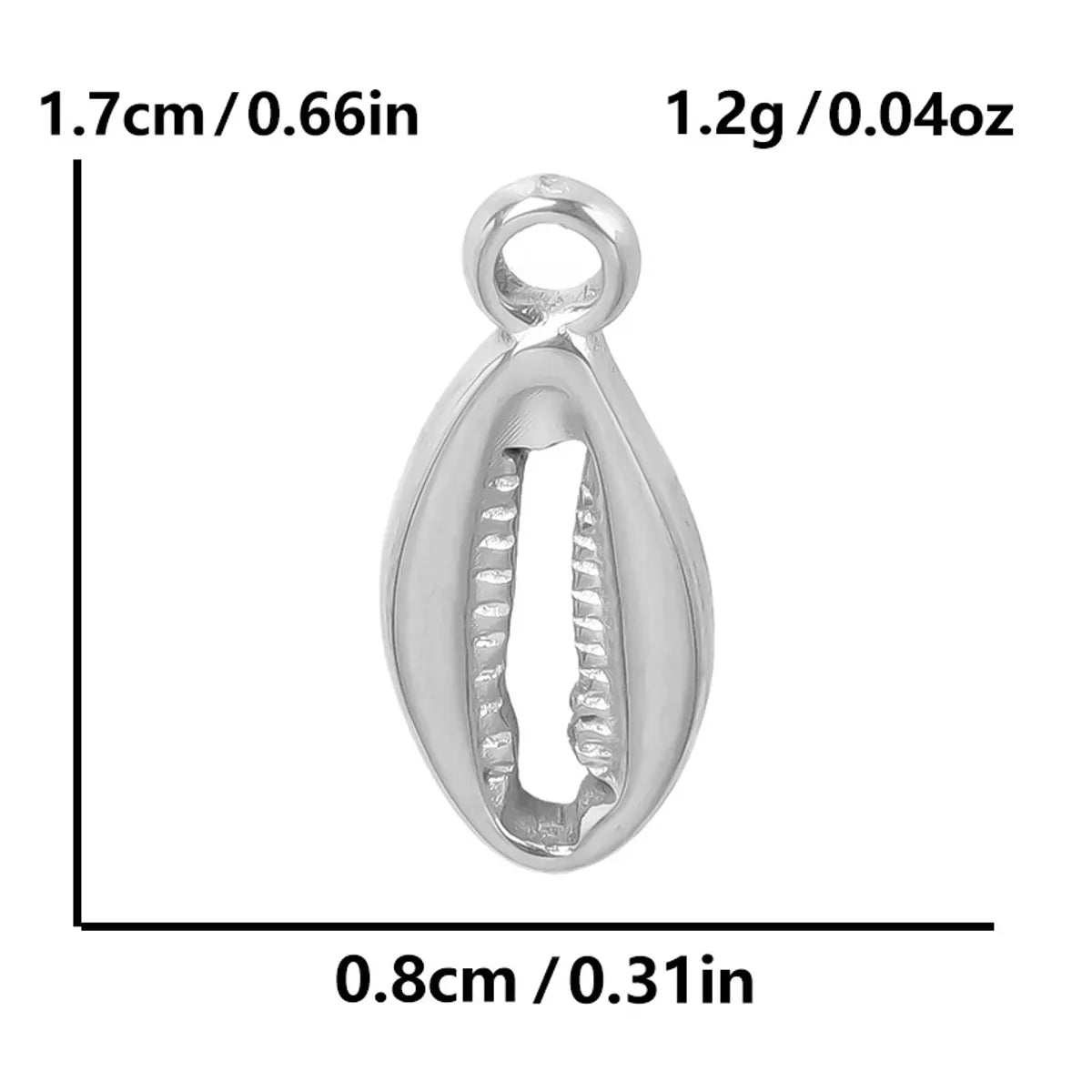 1 Piece 8 * 17mm Hole 2~2.9mm 304 Stainless Steel 18K Gold Plated Shell Polished Pendant