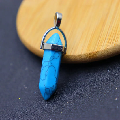 1 Piece 8*32mm Natural Stone Geometric Pendant