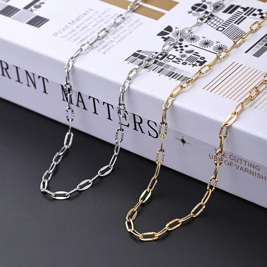 1 Roll 8*3.5mm 304 Stainless Steel 18K Gold Plated Solid Color Polished Chain