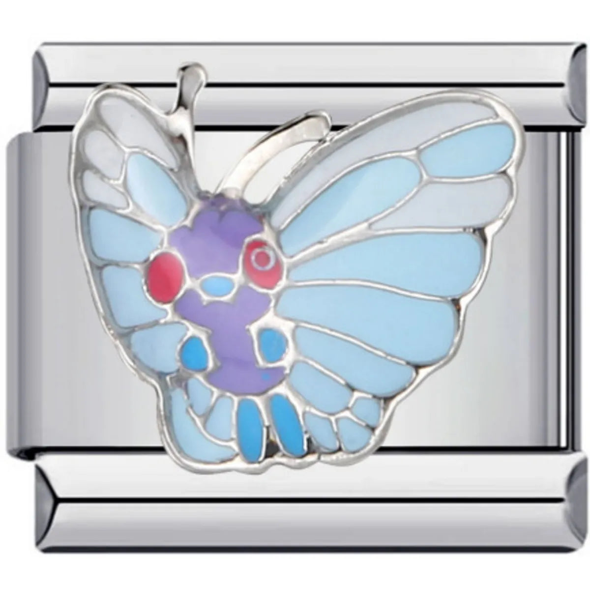 1 Piece 9*10mm 204 Stainless Steel Butterfly Italian Charms