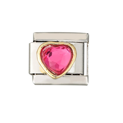 1 Piece 9*10mm 304 Stainless Steel Color Block Heart Shape Italian Charms