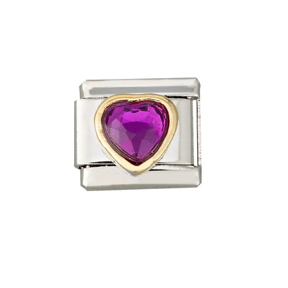 1 Piece 9*10mm 304 Stainless Steel Color Block Heart Shape Italian Charms