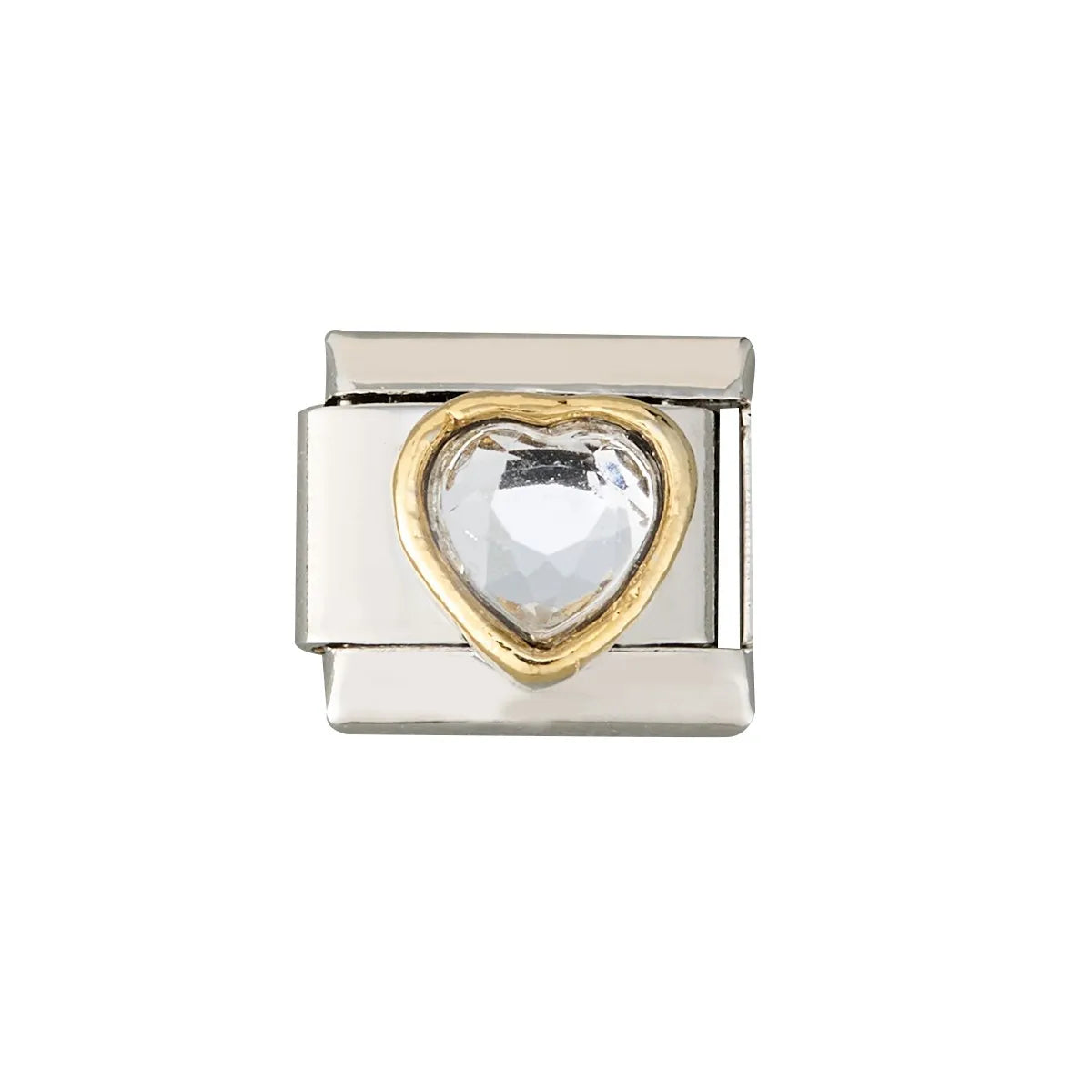 1 Piece 9*10mm 304 Stainless Steel Color Block Heart Shape Italian Charms