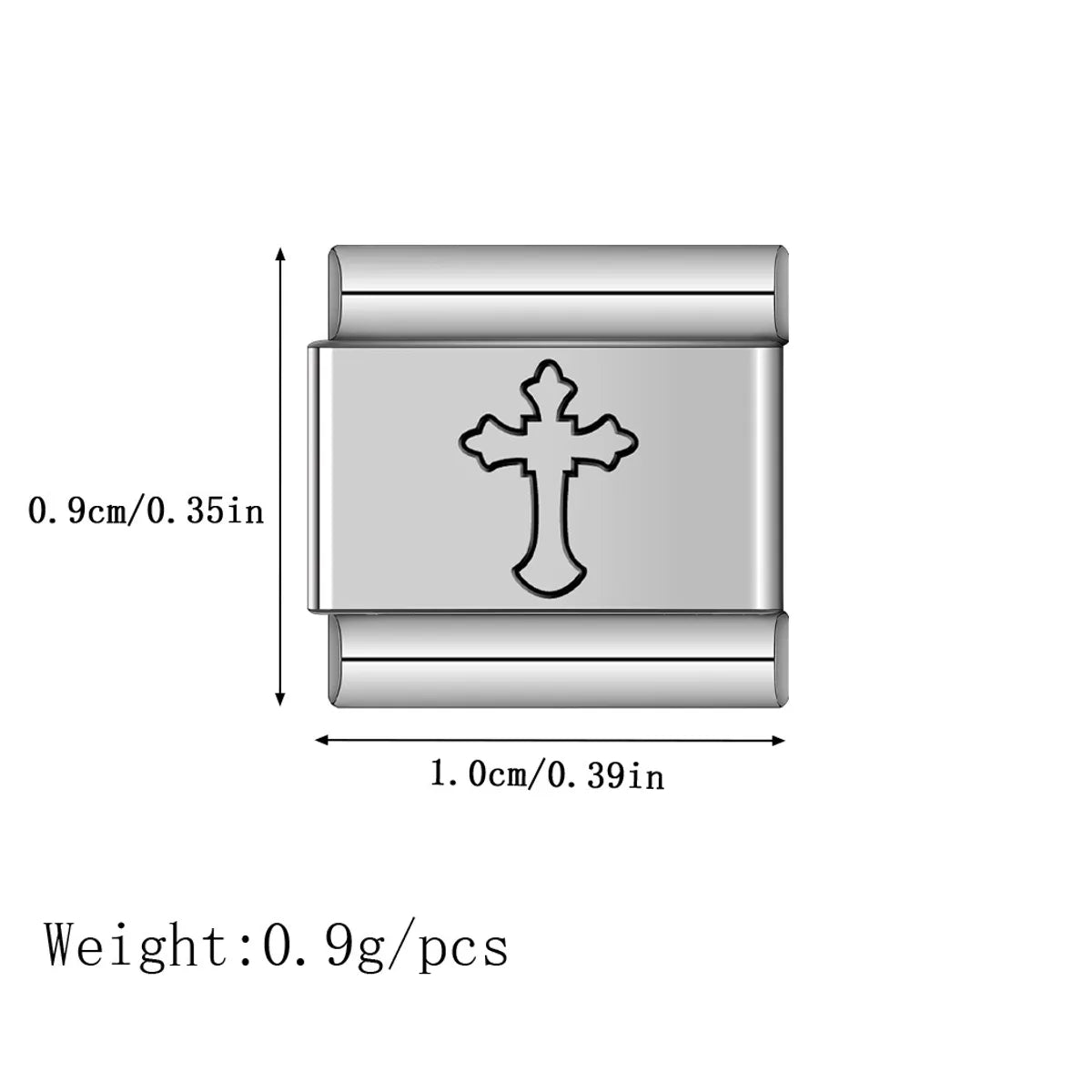 1 Piece 9*10mm 304 Stainless Steel Cross Italian Charms