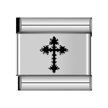 1 Piece 9*10mm 304 Stainless Steel Cross Italian Charms