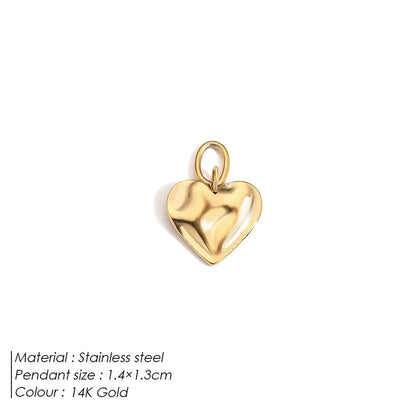 1 Piece 9*7mm 316 Stainless Steel  14K Gold Plated Heart Shape Polished Pendant