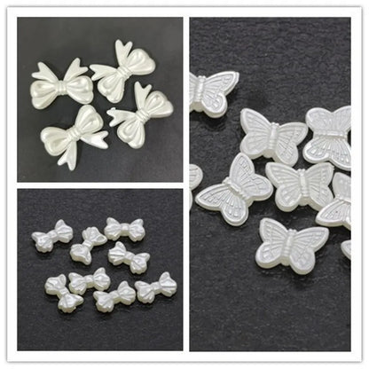 1 Piece ABS Imitation Pearl Butterfly Bow Knot Beads