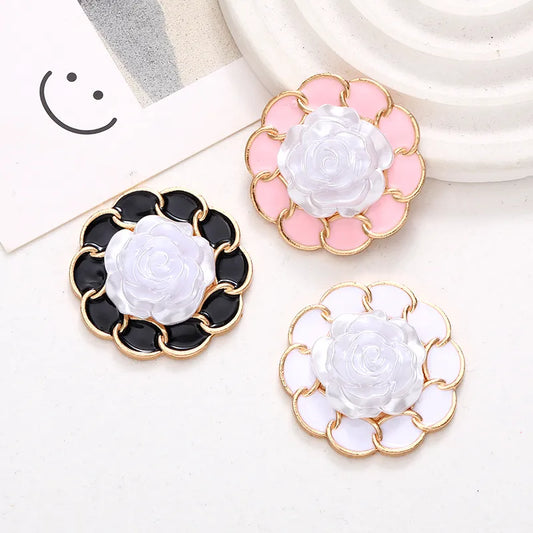 1 Piece Alloy Flower Beads