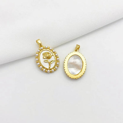 1 Piece Alloy Gold Plated Color Block Pendant