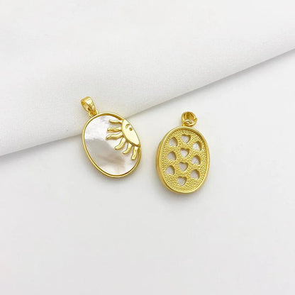 1 Piece Alloy Gold Plated Color Block Pendant