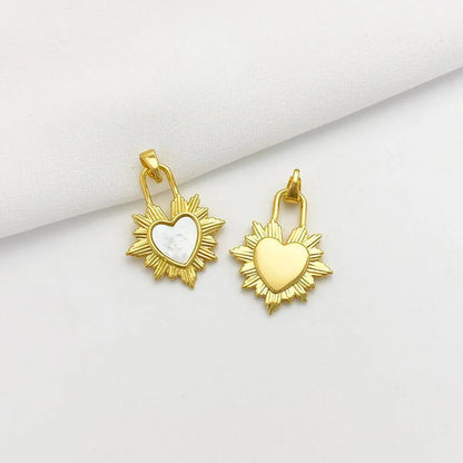 1 Piece Alloy Gold Plated Color Block Pendant