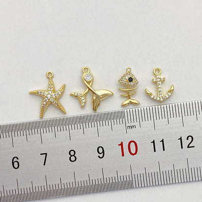 1 Piece Alloy Gold Plated Solid Color Pendant