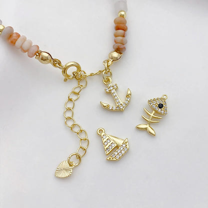 1 Piece Alloy Gold Plated Solid Color Pendant