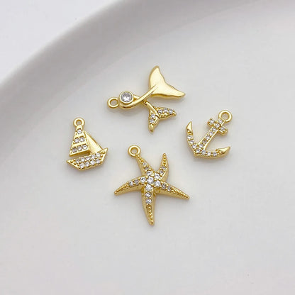 1 Piece Alloy Gold Plated Solid Color Pendant