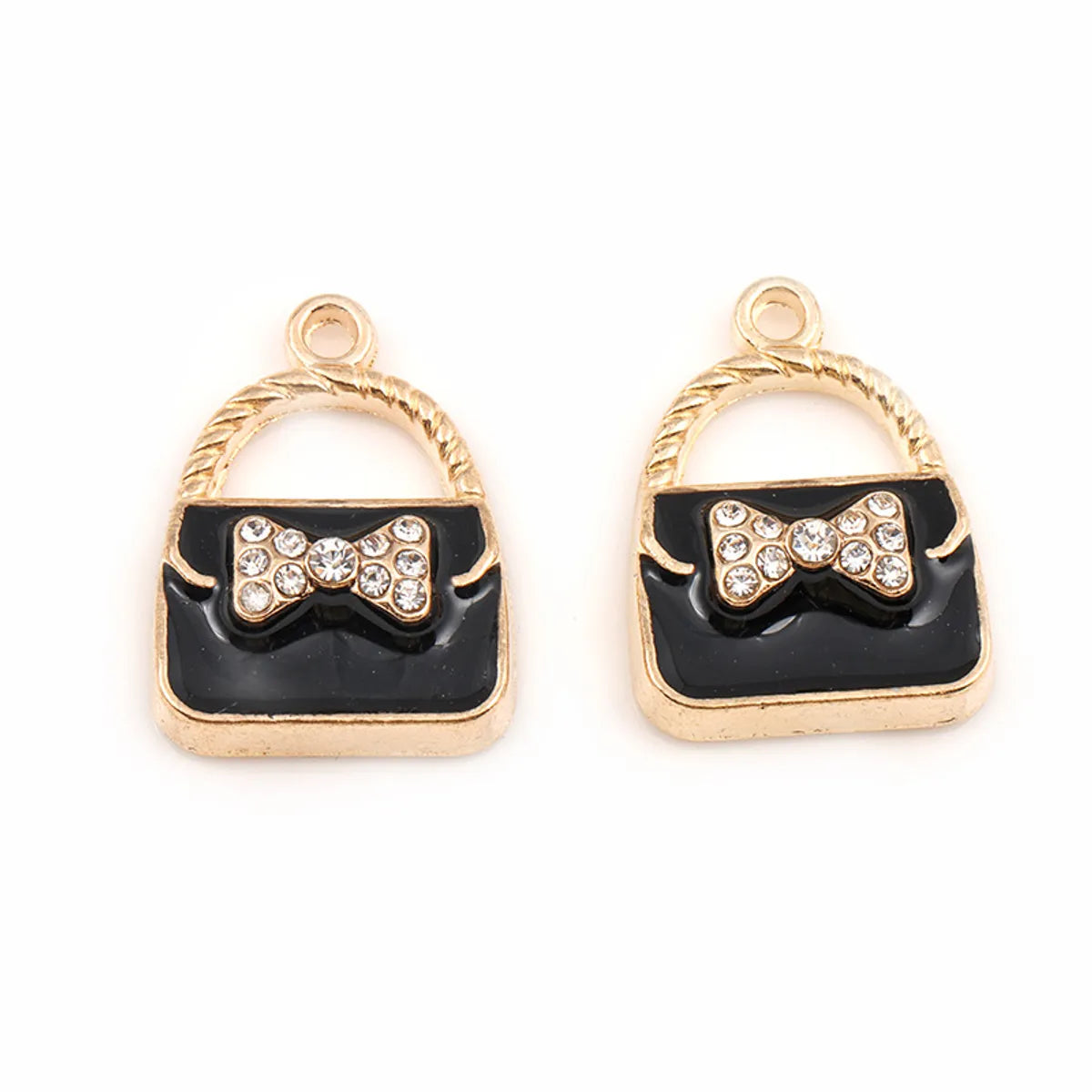 1 Piece Alloy Heart Shape Bow Knot Pendant