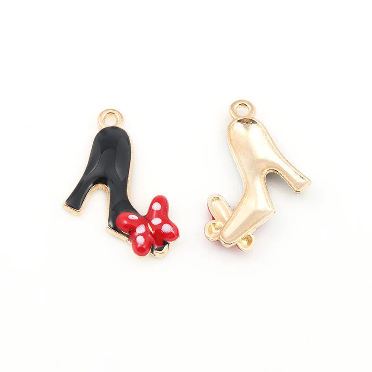 1 Piece Alloy Heart Shape Bow Knot Pendant