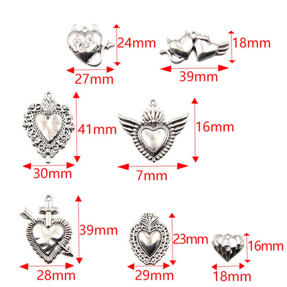 1 Piece Alloy Heart Shape Skull Pendant