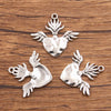 1 Piece Alloy Heart Shape Skull Pendant