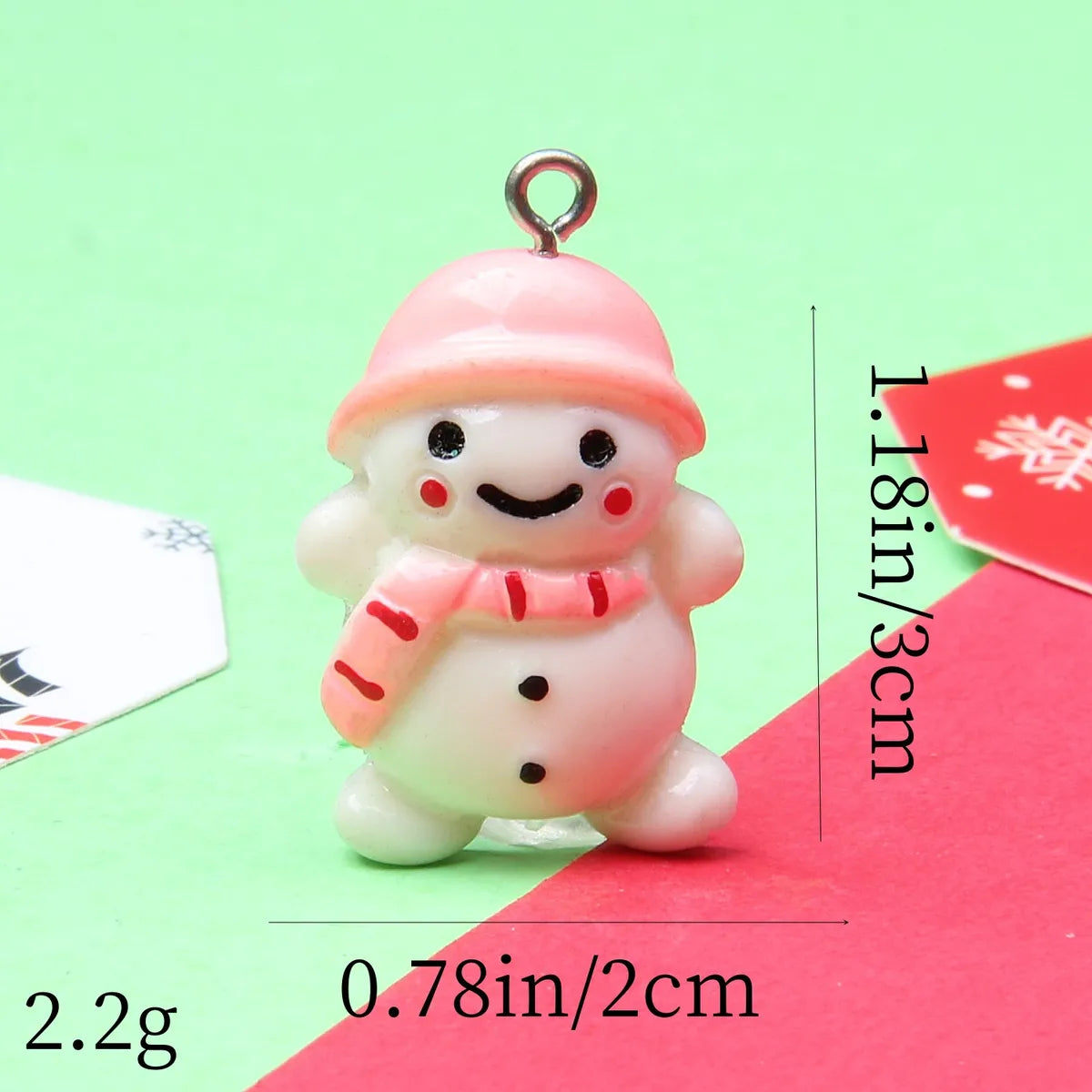 1 Piece Alloy Resin Christmas Hat Santa Claus Pendant