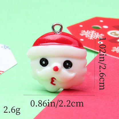 1 Piece Alloy Resin Christmas Hat Santa Claus Pendant