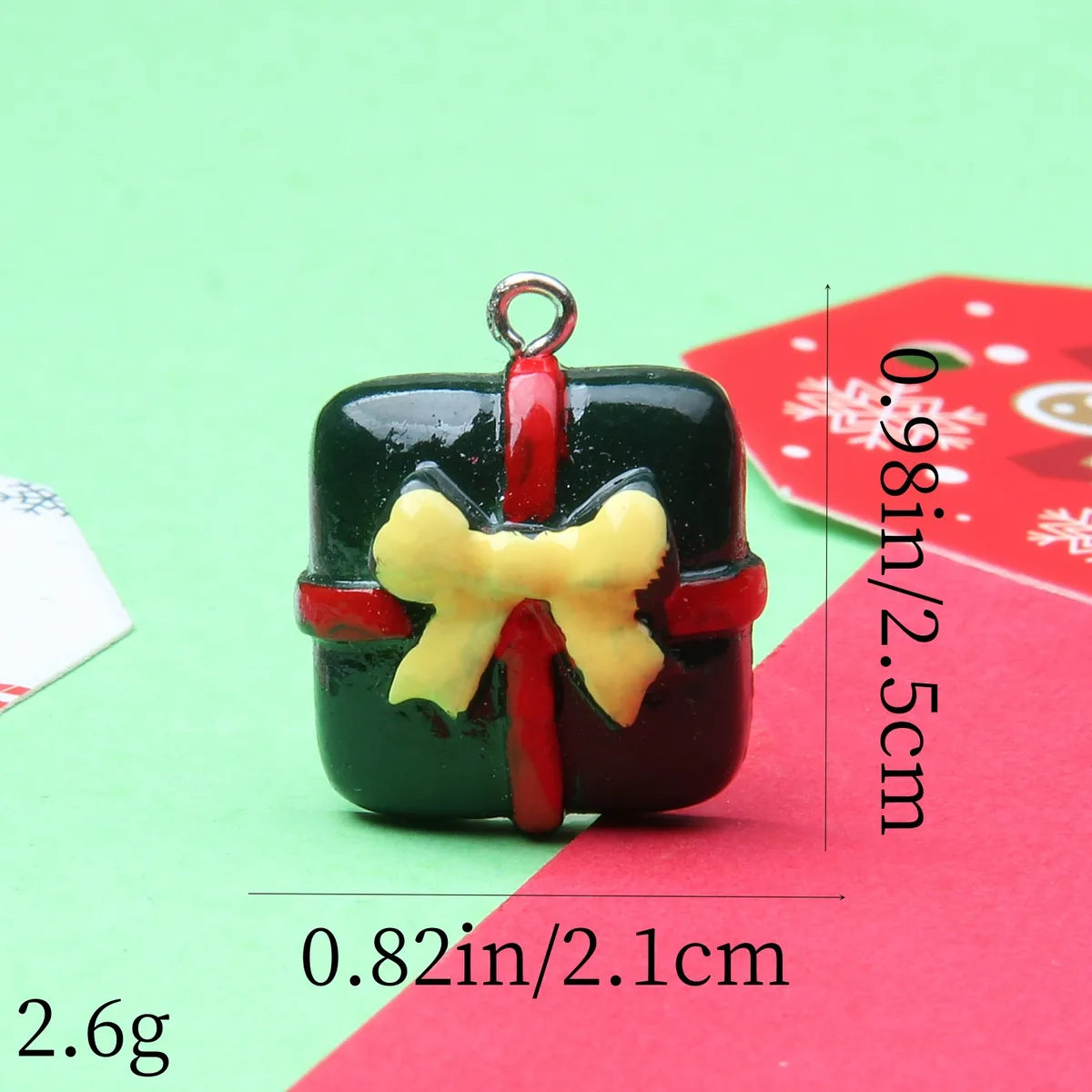 1 Piece Alloy Resin Christmas Hat Santa Claus Pendant