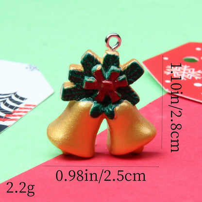 1 Piece Alloy Resin Christmas Hat Santa Claus Pendant