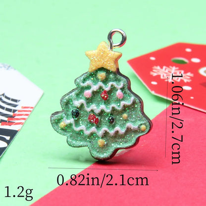 1 Piece Alloy Resin Christmas Hat Santa Claus Pendant