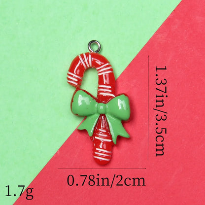 1 Piece Alloy Resin Christmas Hat Santa Claus Pendant