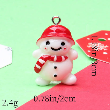 1 Piece Alloy Resin Christmas Hat Santa Claus Pendant