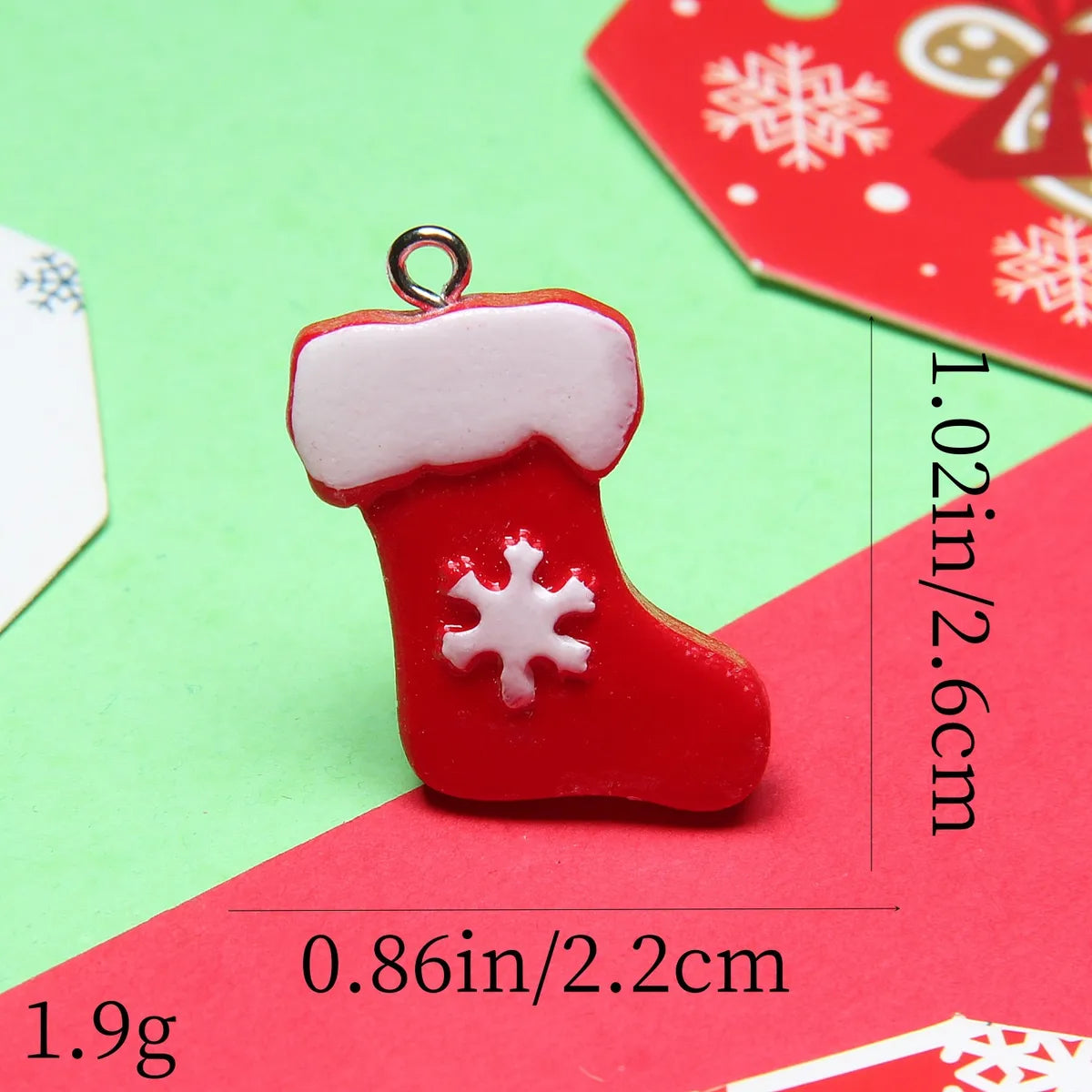 1 Piece Alloy Resin Christmas Hat Santa Claus Pendant