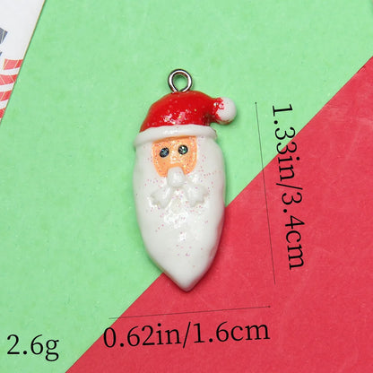 1 Piece Alloy Resin Christmas Hat Santa Claus Pendant