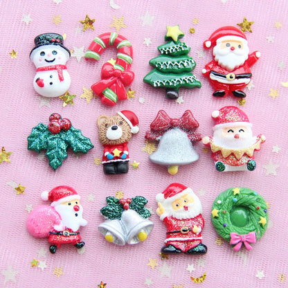 1 Piece Alloy Resin Christmas Hat Santa Claus Pendant