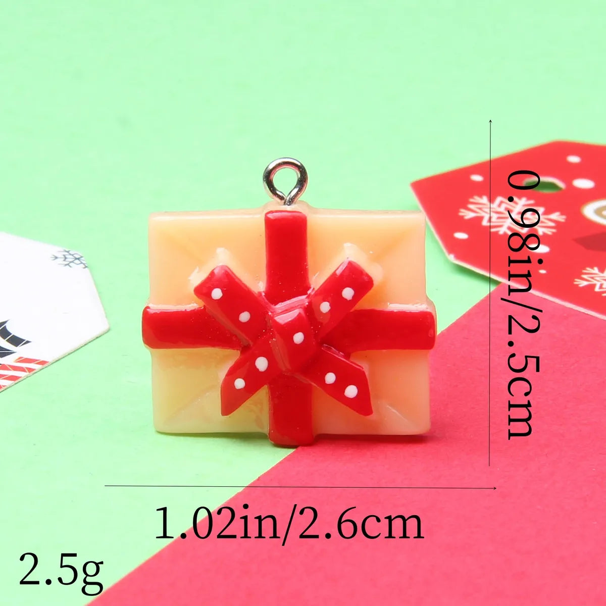 1 Piece Alloy Resin Christmas Hat Santa Claus Pendant