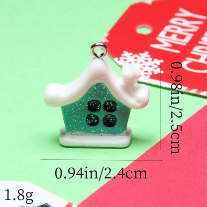 1 Piece Alloy Resin Christmas Hat Santa Claus Pendant