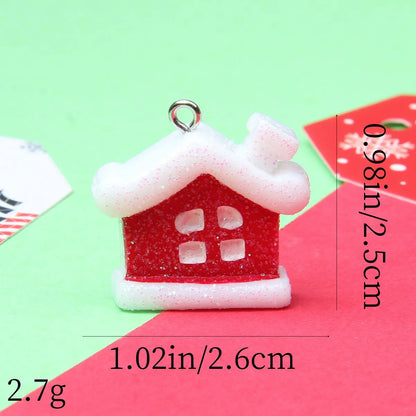 1 Piece Alloy Resin Christmas Hat Santa Claus Pendant