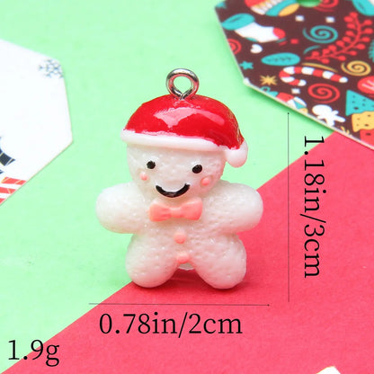 1 Piece Alloy Resin Christmas Hat Santa Claus Pendant