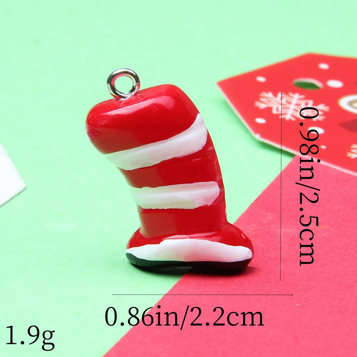 1 Piece Alloy Resin Christmas Hat Santa Claus Pendant