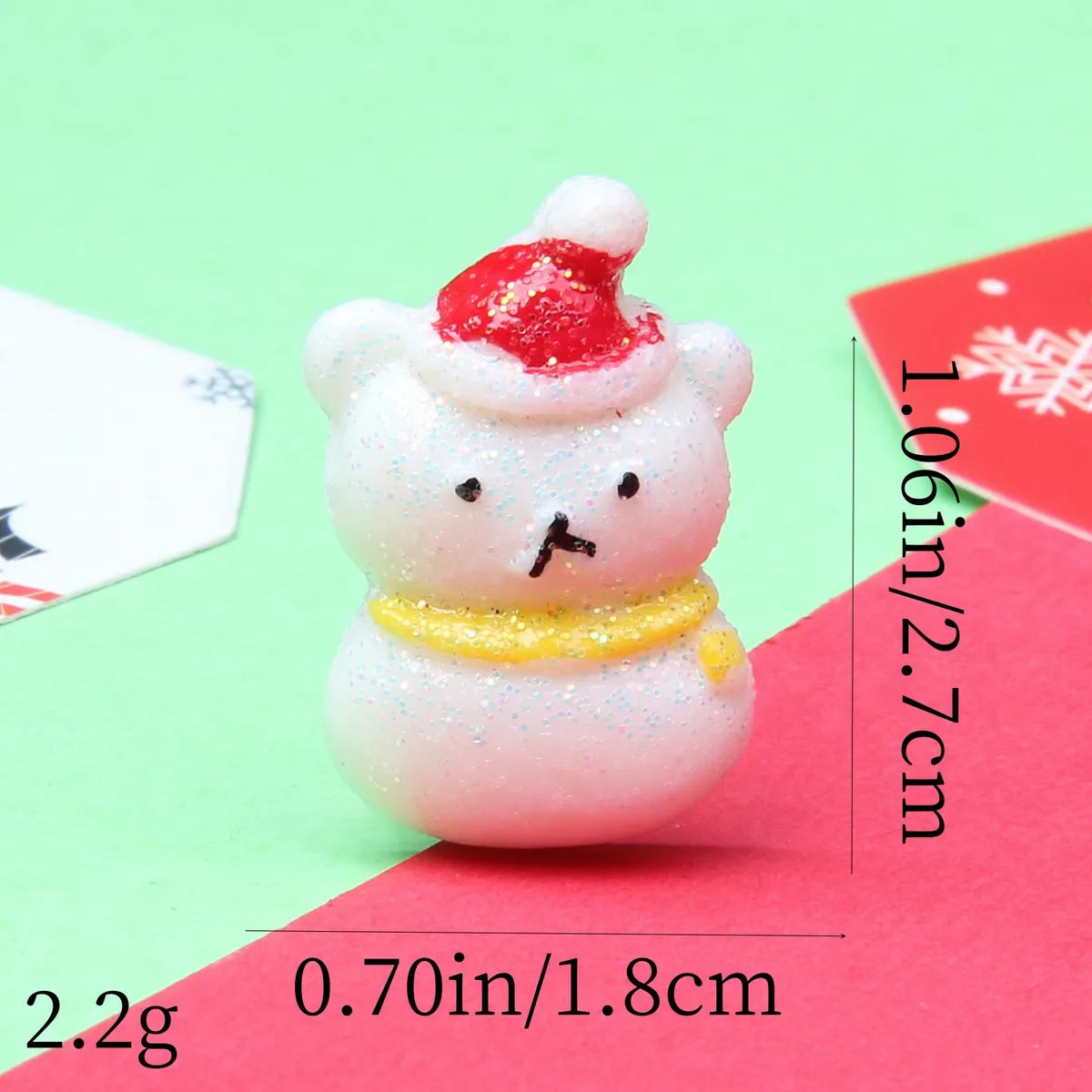 1 Piece Alloy Resin Christmas Hat Santa Claus Pendant