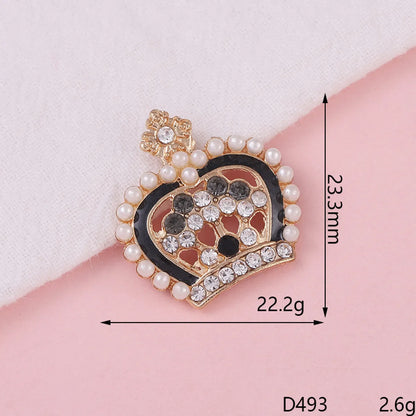 1 Piece Alloy Rhinestones Heart Shape Crown Butterfly DIY Ornament Accessories Shoe Buckle