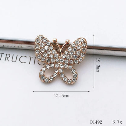 1 Piece Alloy Rhinestones Heart Shape Crown Butterfly DIY Ornament Accessories Shoe Buckle