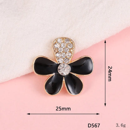 1 Piece Alloy Rhinestones Heart Shape Crown Butterfly DIY Ornament Accessories Shoe Buckle