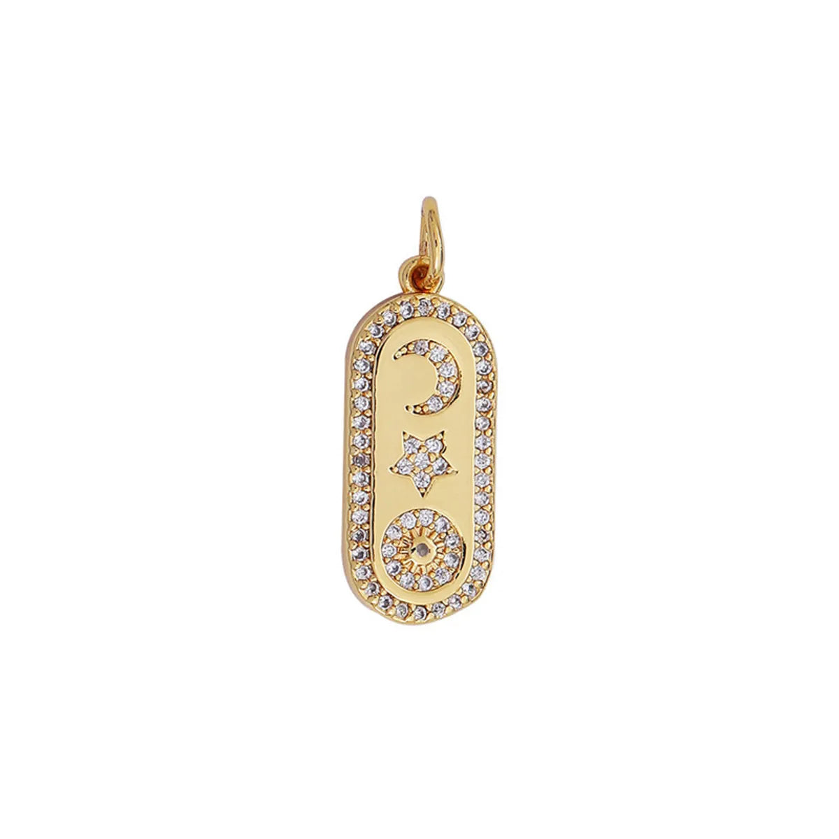 1 Piece Alloy Rhinestones Printing Pendant