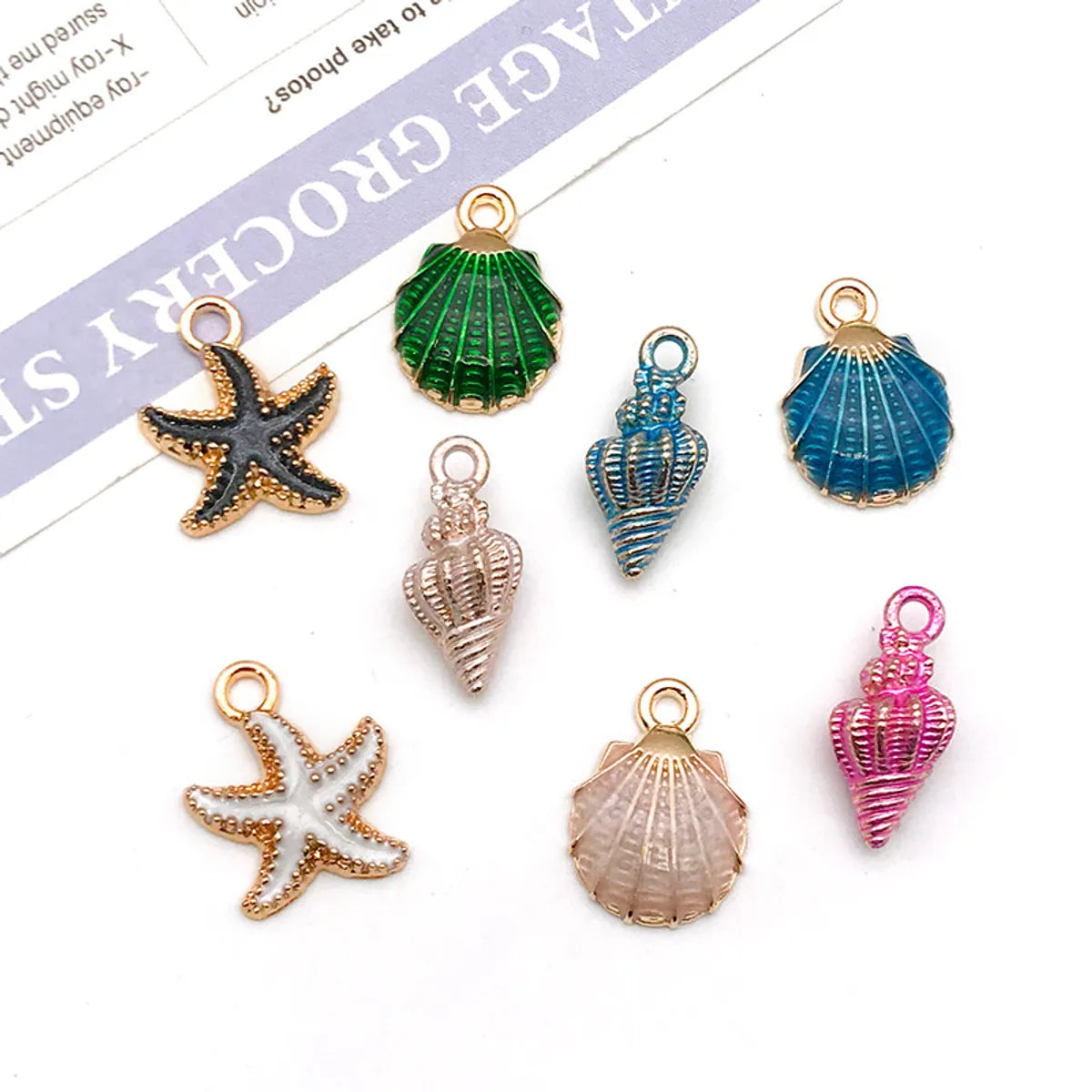 1 Piece Alloy Starfish Conch Shell Pendant