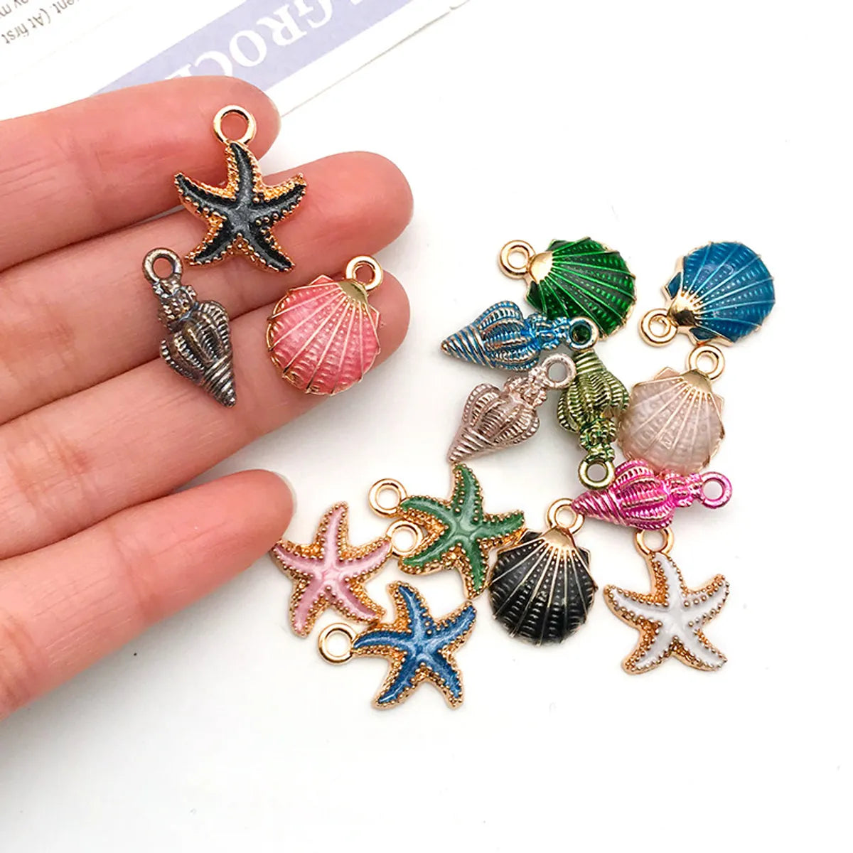 1 Piece Alloy Starfish Conch Shell Pendant