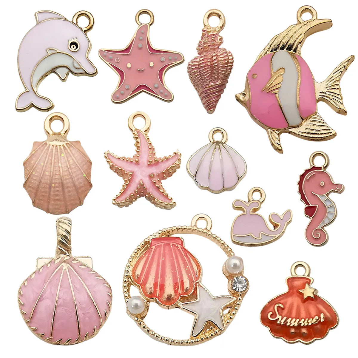 1 Piece Alloy Starfish Shell Whale Pendant