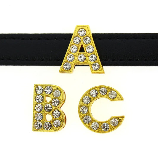 1 Piece Alloy Zircon Letter Pendant