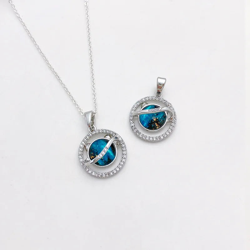 1 Piece Alloy Zircon Solid Color Pendant