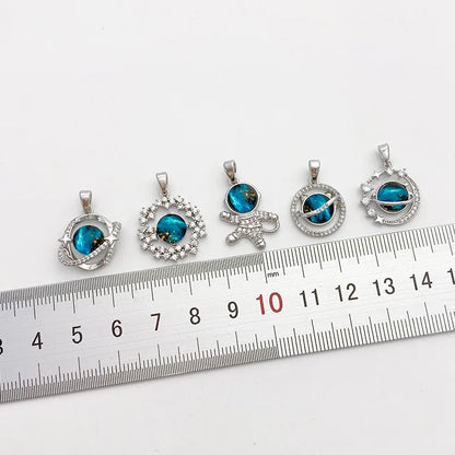 1 Piece Alloy Zircon Solid Color Pendant