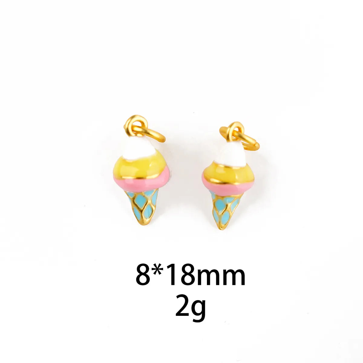 1 Piece Alluvial Gold Ice Cream Pendant